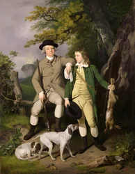 Porträt eines Sportlers mit seinem Sohn, 1779